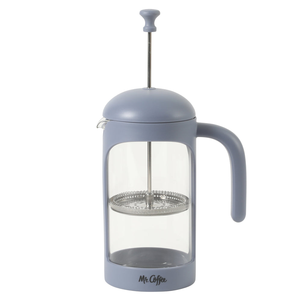 Mr. Coffee Retro Brew French Press Coffee Maker, 31 oz. Glass Carafe with High Heat Resistant Durable Borosilicate Glass & Colorful Frame and Plunger, Includes Coffee Scoop — Gibson Homewares