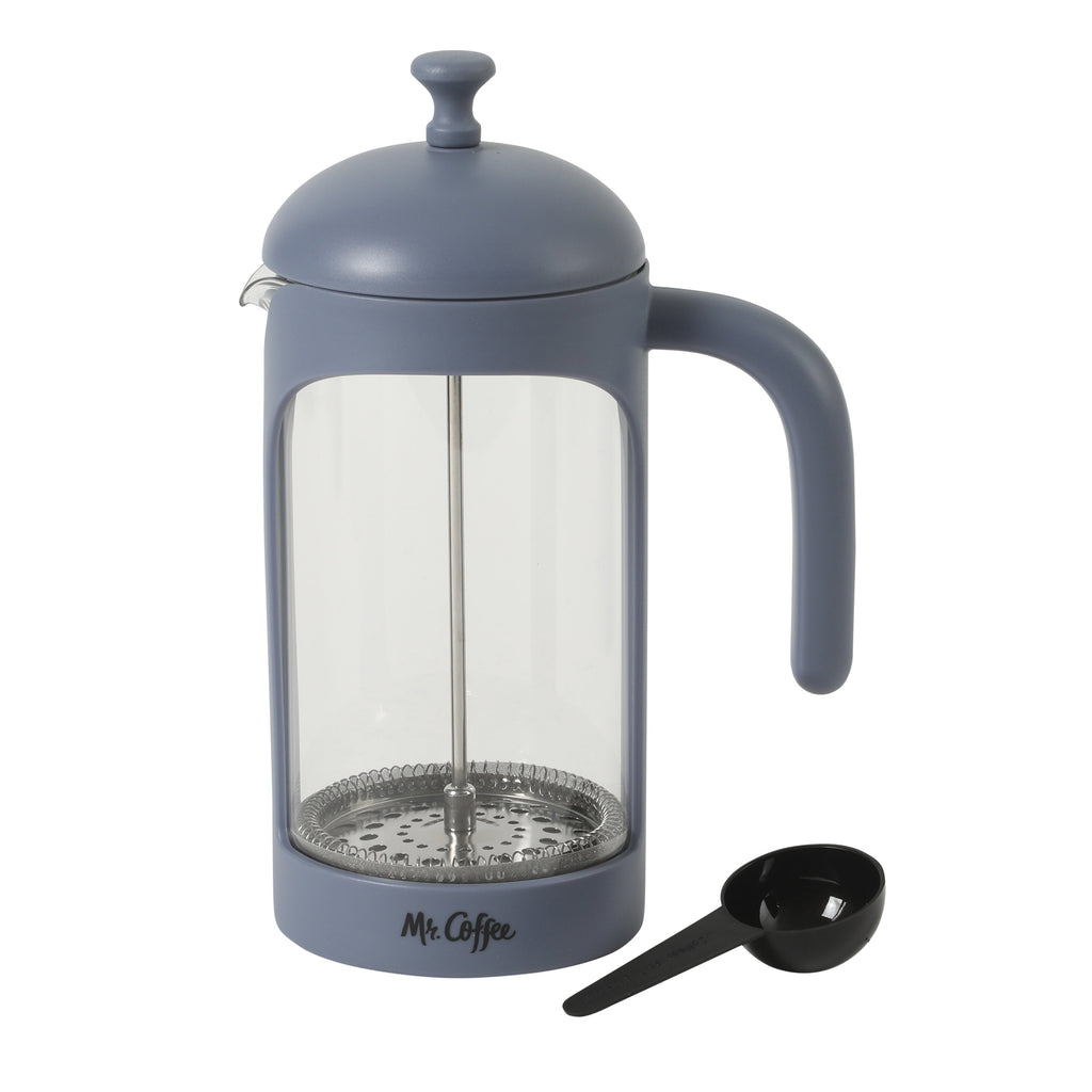 Mr. Coffee Retro Brew French Press Coffee Maker, 31 oz. Glass Carafe with High Heat Resistant Durable Borosilicate Glass & Colorful Frame and Plunger, Includes Coffee Scoop — Gibson Homewares