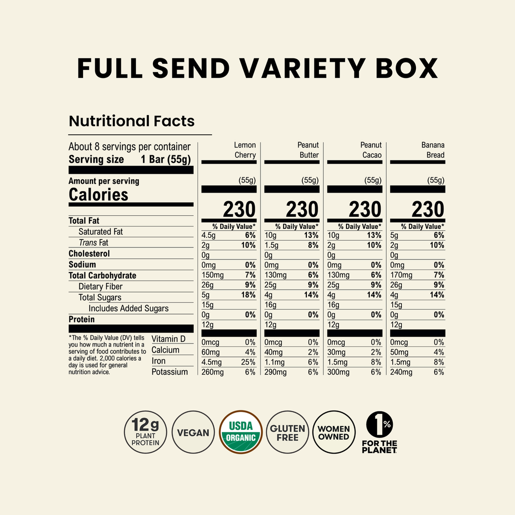 Organic Full SEND Variety Box — Send Bars