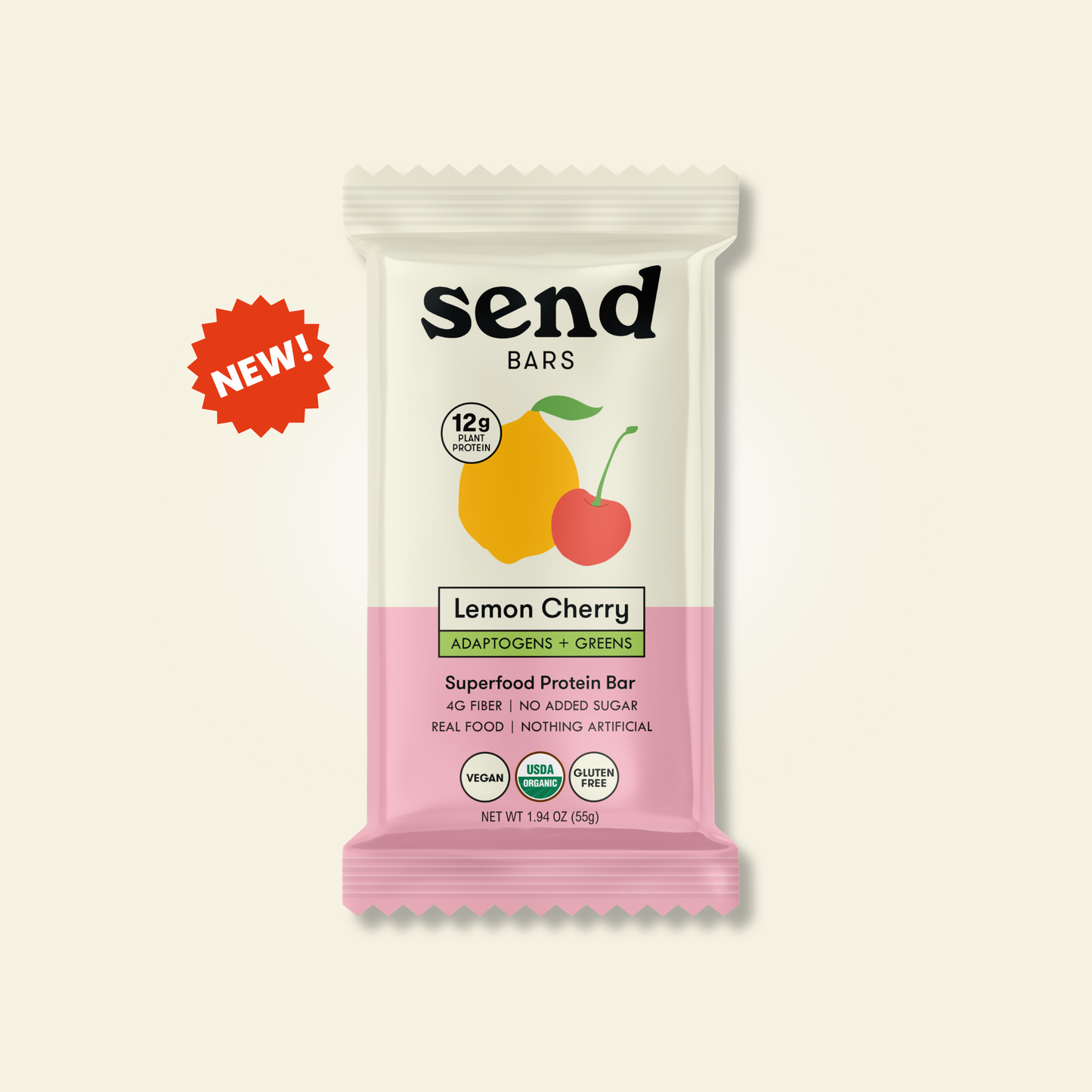 Organic Lemon Cherry Energy Bar — Send Bars