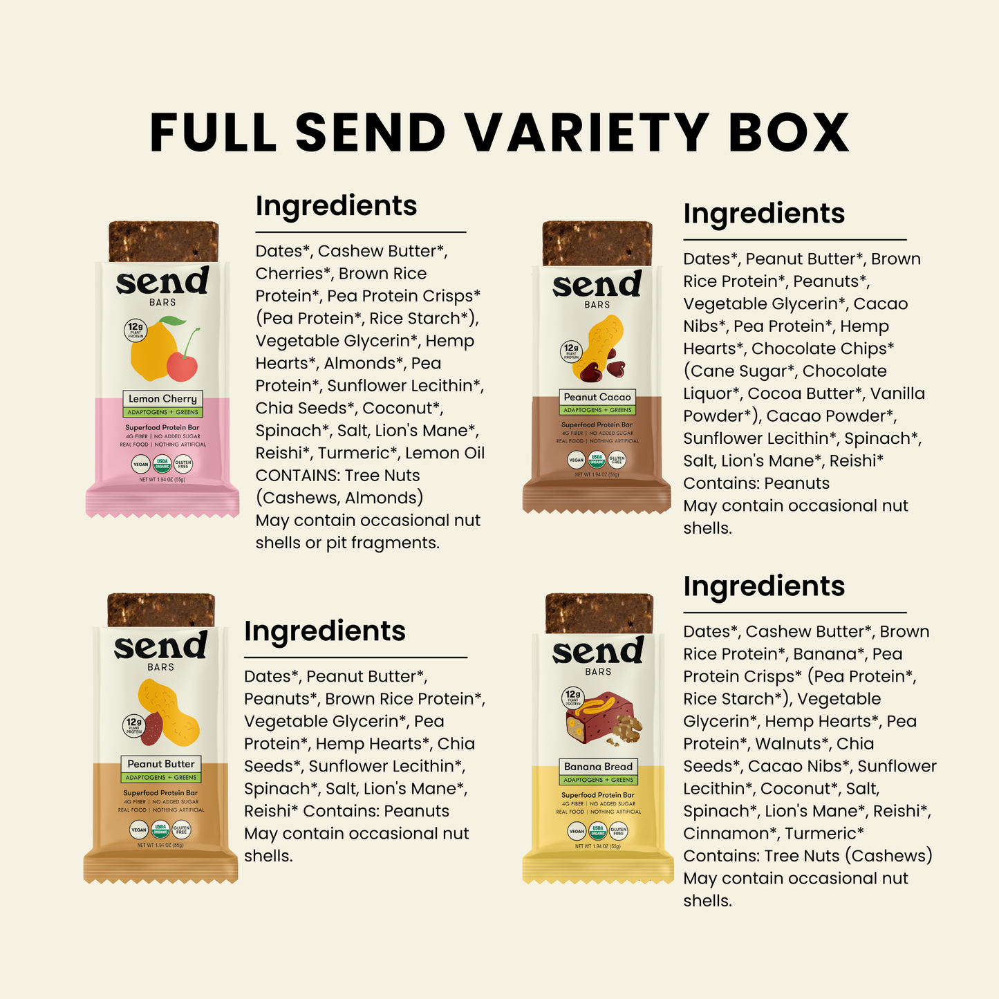 Organic Full SEND Variety Box — Send Bars