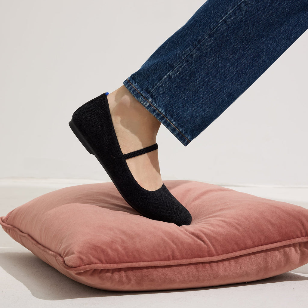 The Max Square Mary Jane - ReVelvet™ Black — Rothys