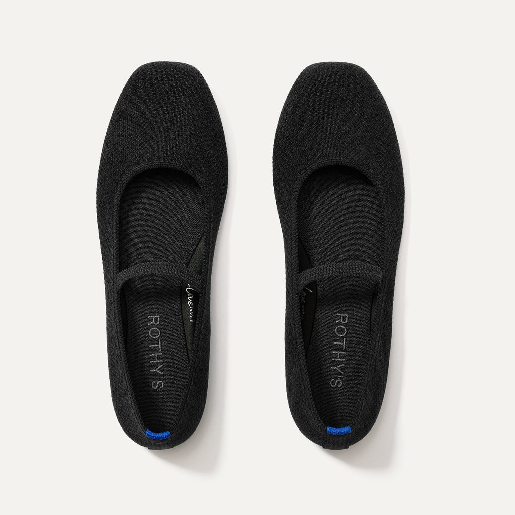 The Max Square Mary Jane - ReVelvet™ Black — Rothys