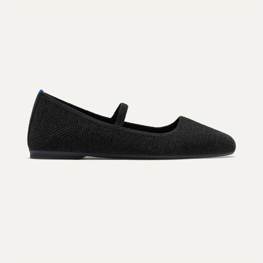 The Max Square Mary Jane - ReVelvet™ Black — Rothys