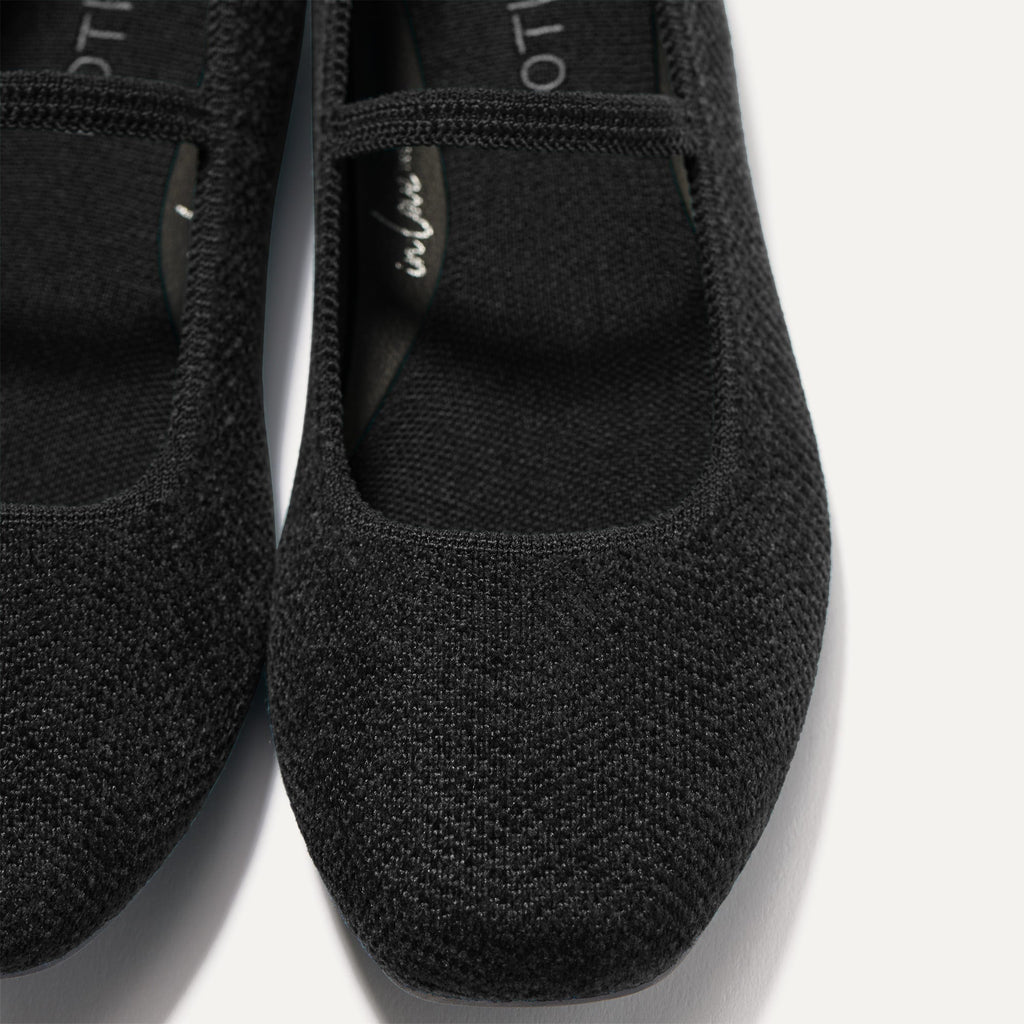 The Max Square Mary Jane - ReVelvet™ Black — Rothys