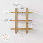 Wood Modular Floating Wall Shelf Light Brown — Nathan James