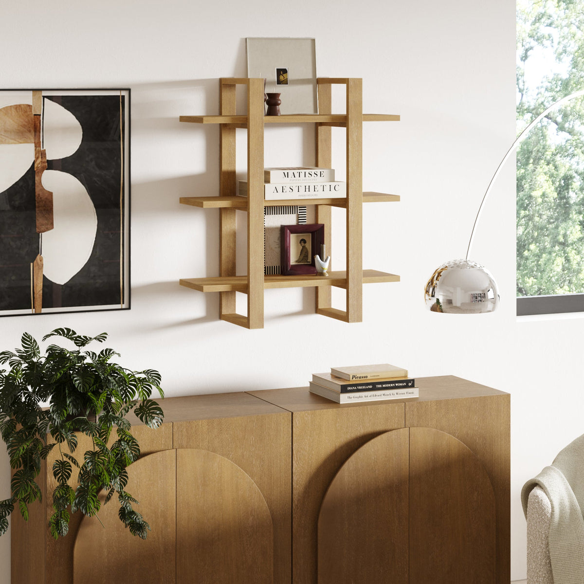 Wood Modular Floating Wall Shelf Light Brown — Nathan James