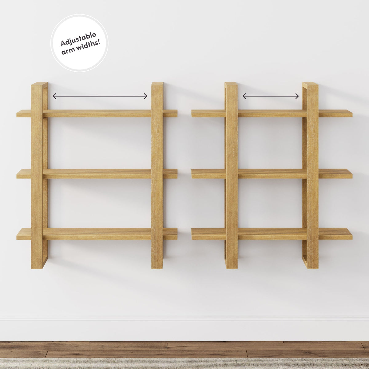 Wood Modular Floating Wall Shelf Light Brown — Nathan James