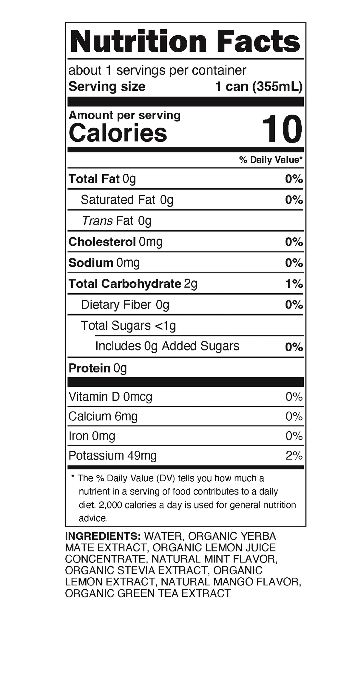 Pablo's Mate: Sugar Free Mango Mint 12-pack — Pablo's Mate