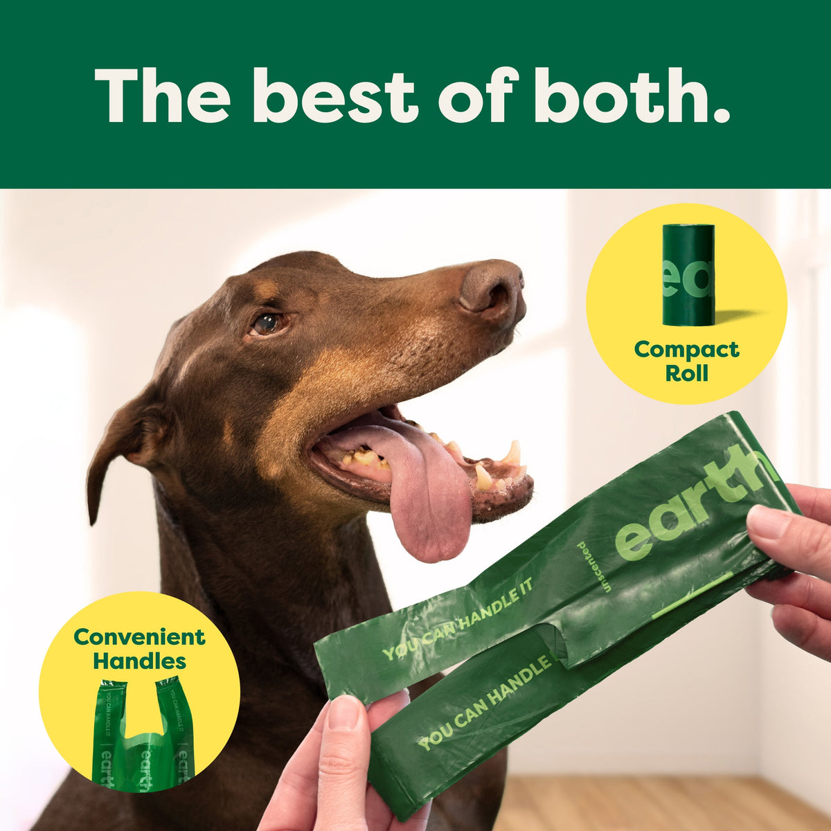 Dog Poop Bags With Handles on a Roll — Earth Rated