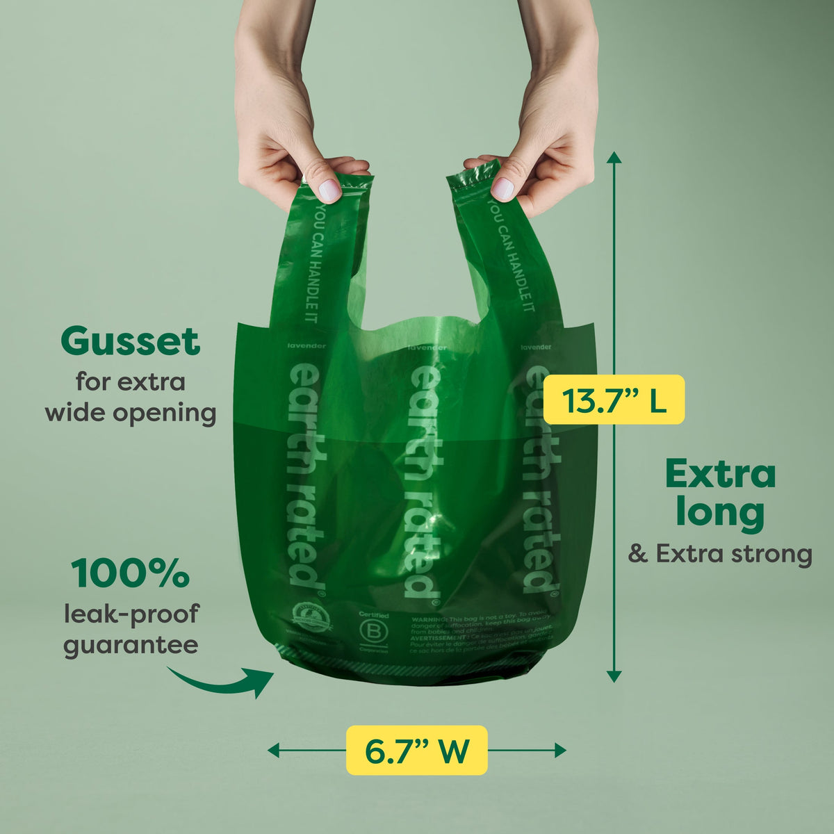 Dog Poop Bags With Handles on a Roll — Earth Rated