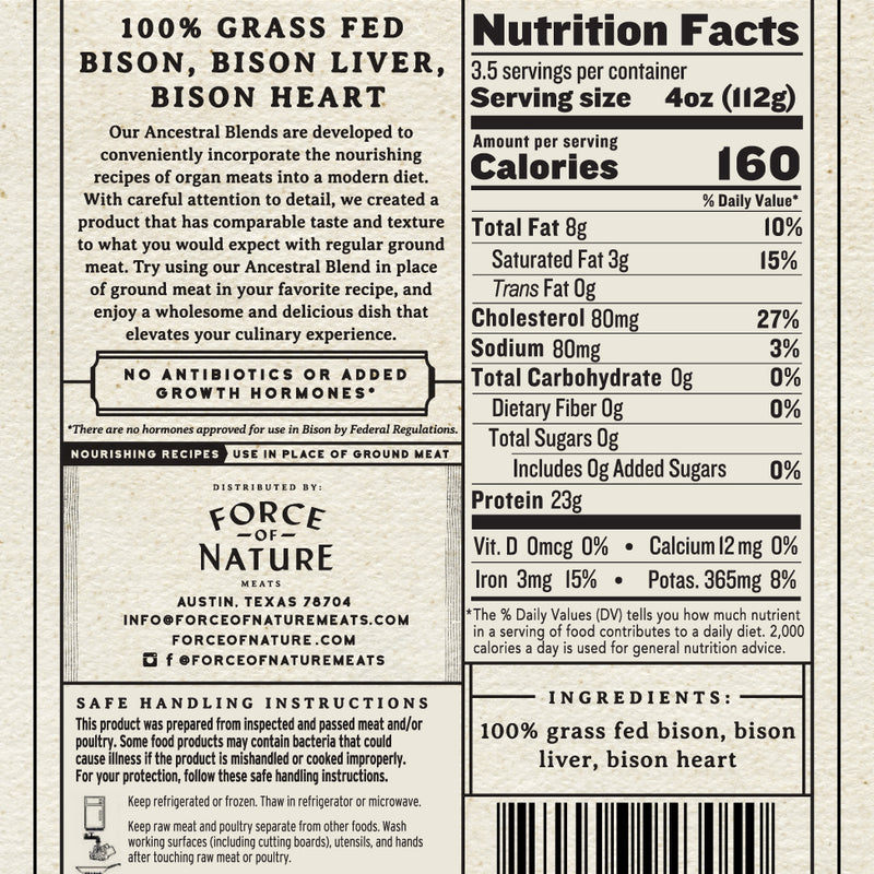 Grass Fed Bison Ancestral Blend — Force of Nature Meats