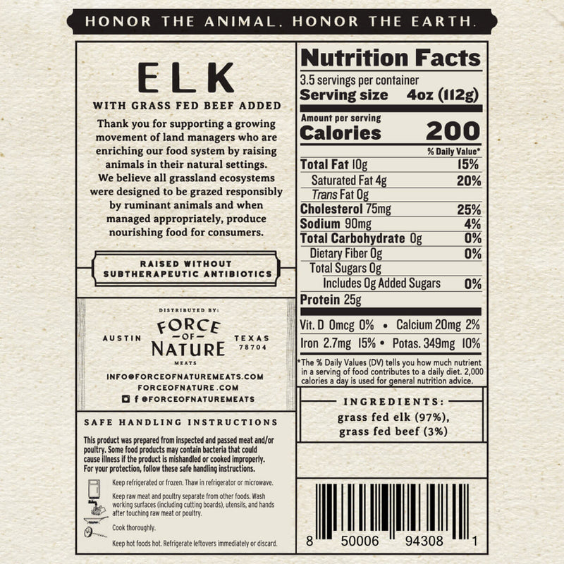 Grass Fed Ground Elk — Force of Nature Meats