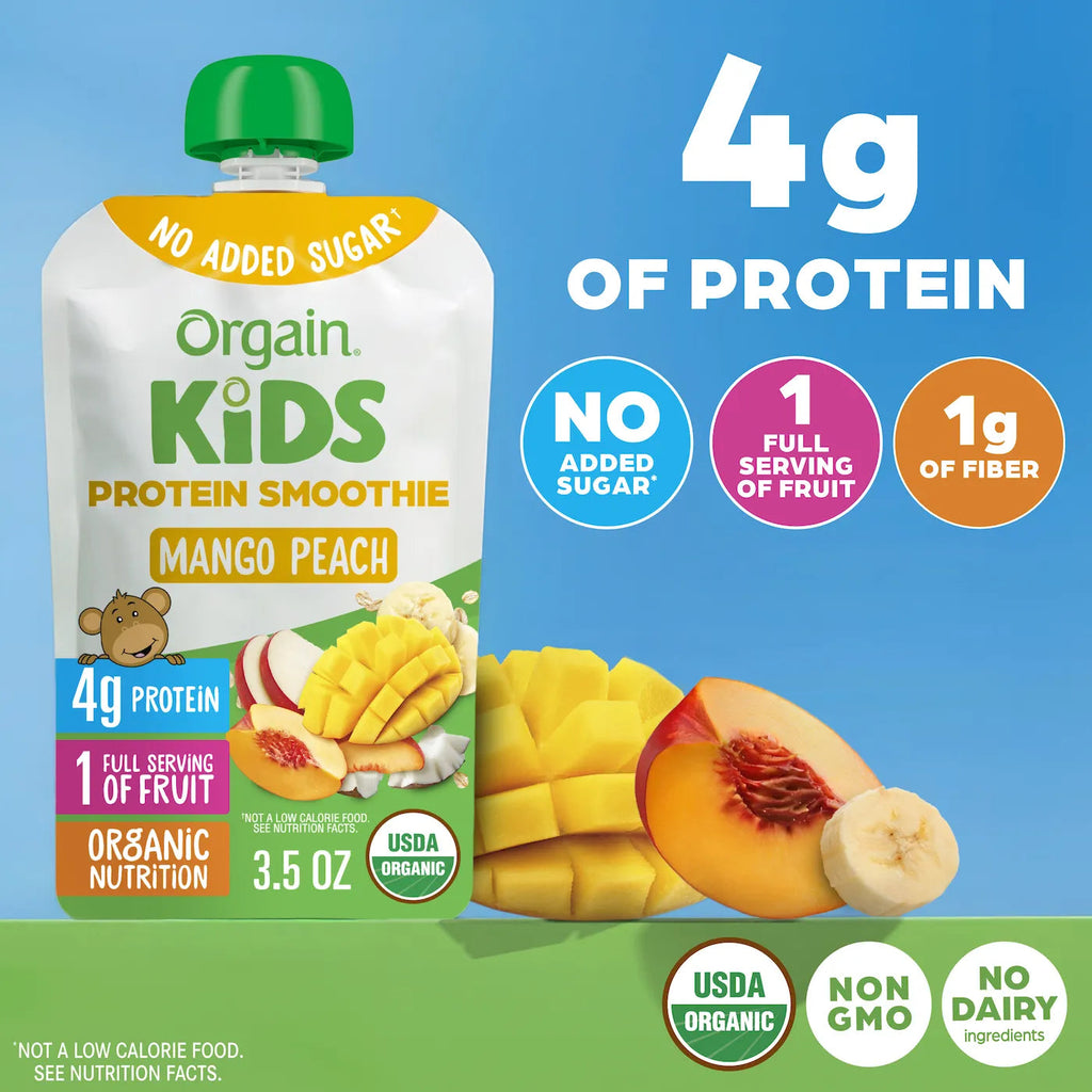 Kids Protein Smoothie Pouch - Mango Peach — Orgain