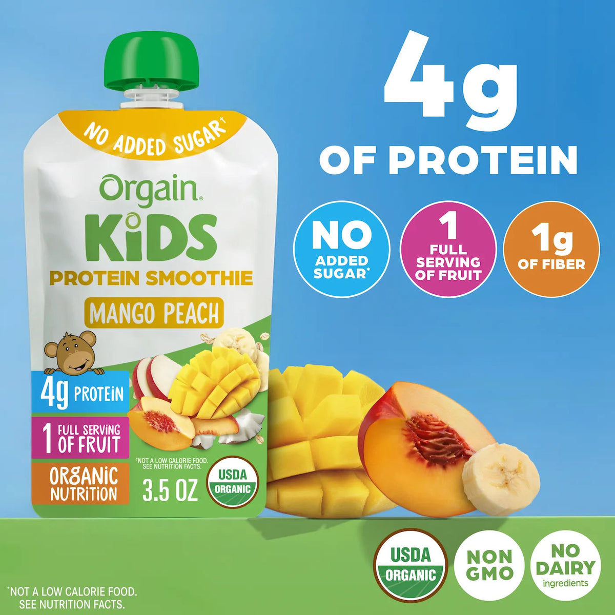 Kids Protein Smoothie Pouch - Mango Peach — Orgain