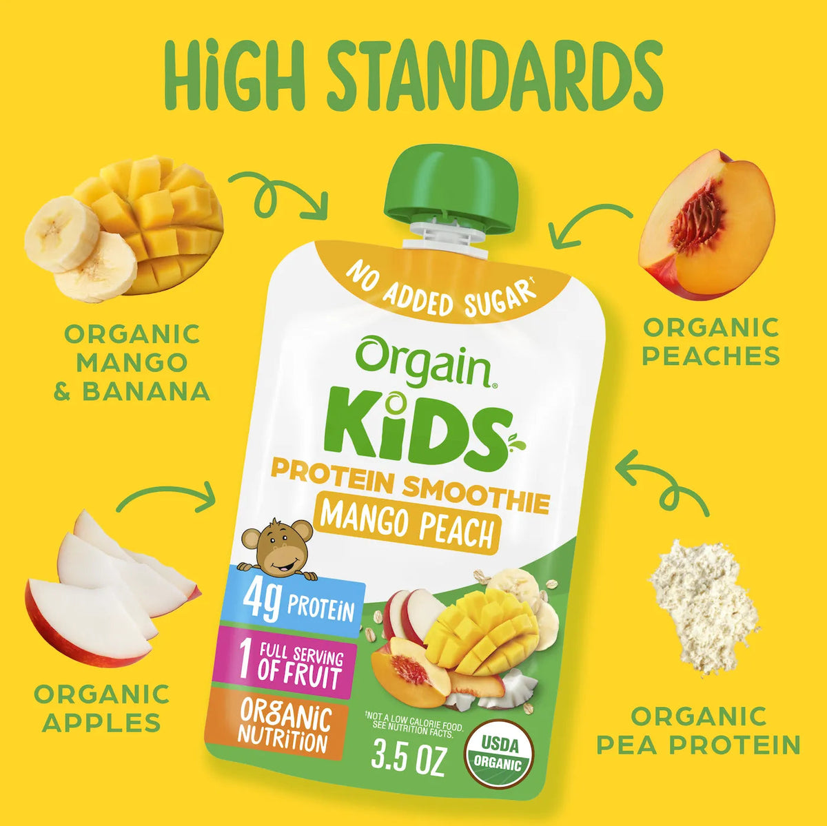 Kids Protein Smoothie Pouch - Mango Peach — Orgain