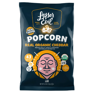 Real Organic Cheddar Popcorn — LesserEvil Snacks