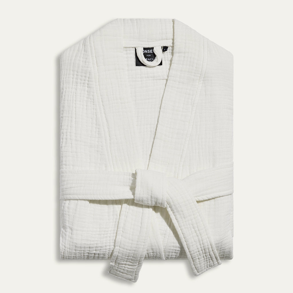 Miracle Made Antimicrobial Gauze Robe in White - S/M