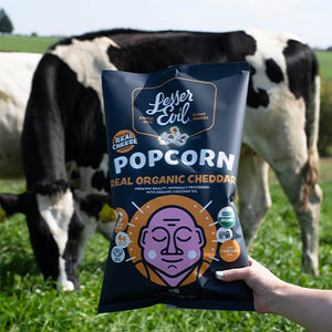 Real Organic Cheddar Popcorn — LesserEvil Snacks