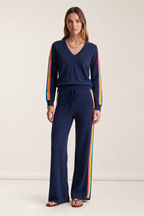 SUKI KNITTED RAINBOW PANTS - DRESS BLUE — ST. BERT’S