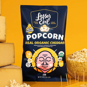 Real Organic Cheddar Popcorn — LesserEvil Snacks