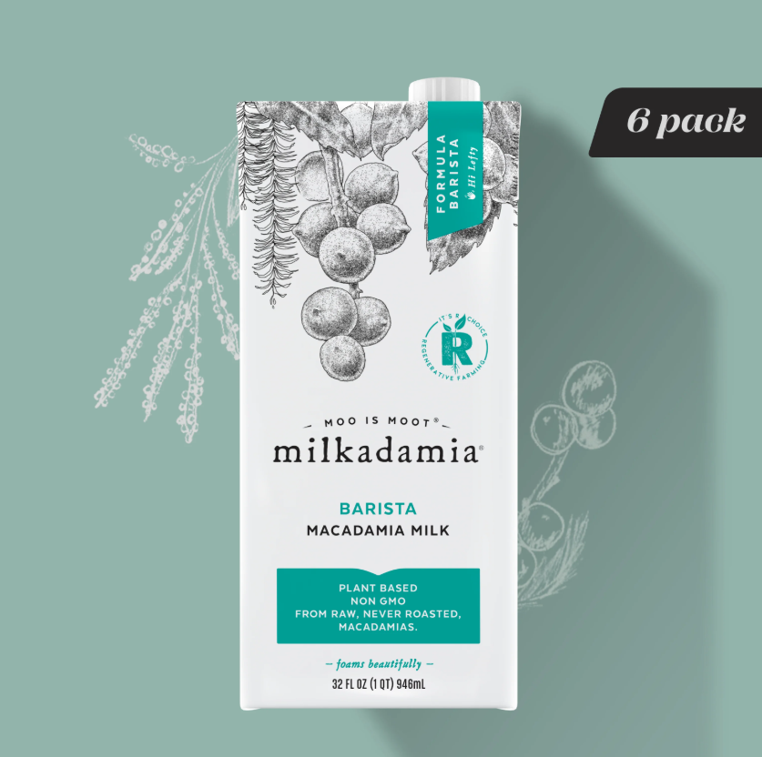 Milkadamia Barista Blend Macadamia Milk - Pack of 6 (32 oz)