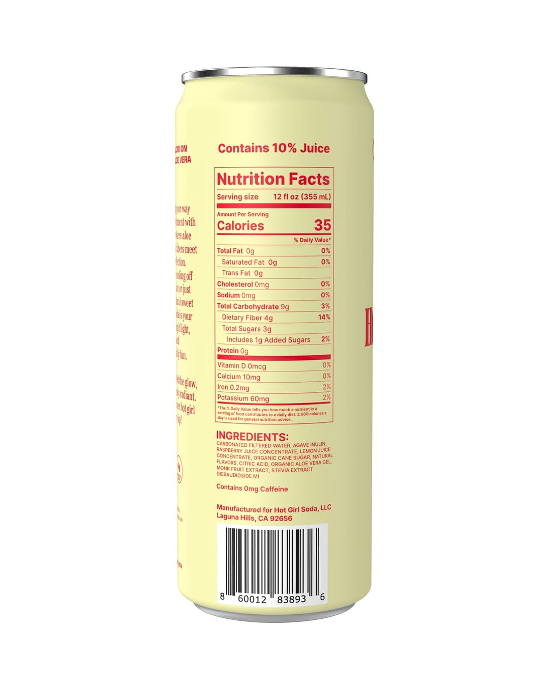 Hot Girl Soda Raspberry Lemonade — Hot Girl Soda