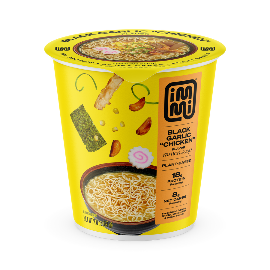 Black Garlic "Chicken" Cup Ramen — immi