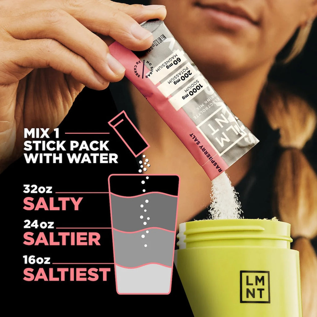 LMNT Zero-Sugar Electrolytes Raspberry Salt — Drink LMNT