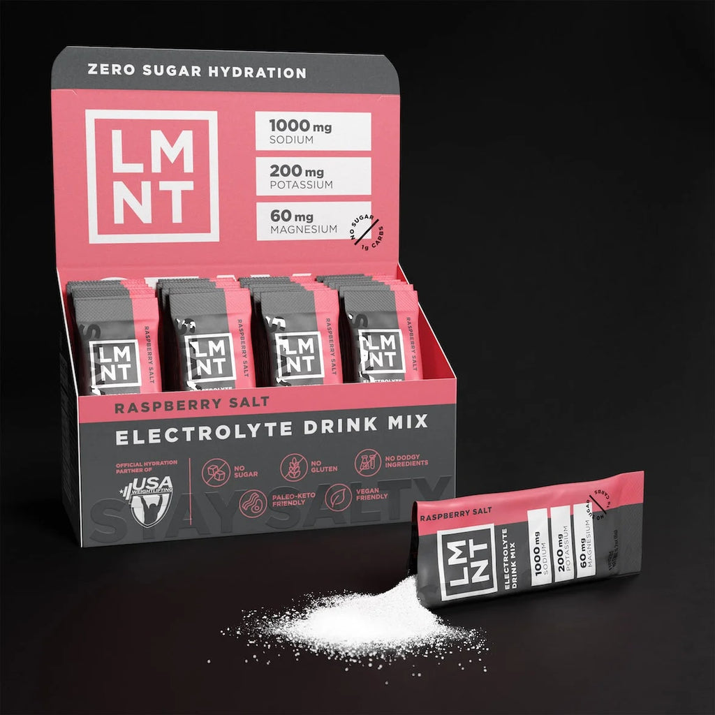 LMNT Zero-Sugar Electrolytes Raspberry Salt — Drink LMNT