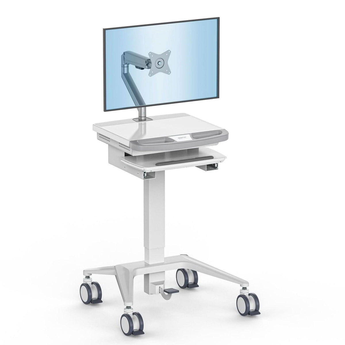 MedHub Mobile Workstation with Monitor Arm — Mount-It!