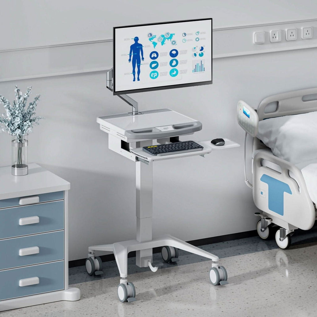 MedHub Mobile Workstation with Monitor Arm — Mount-It!