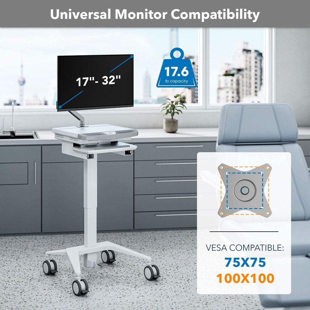 MedHub Mobile Workstation with Monitor Arm — Mount-It!