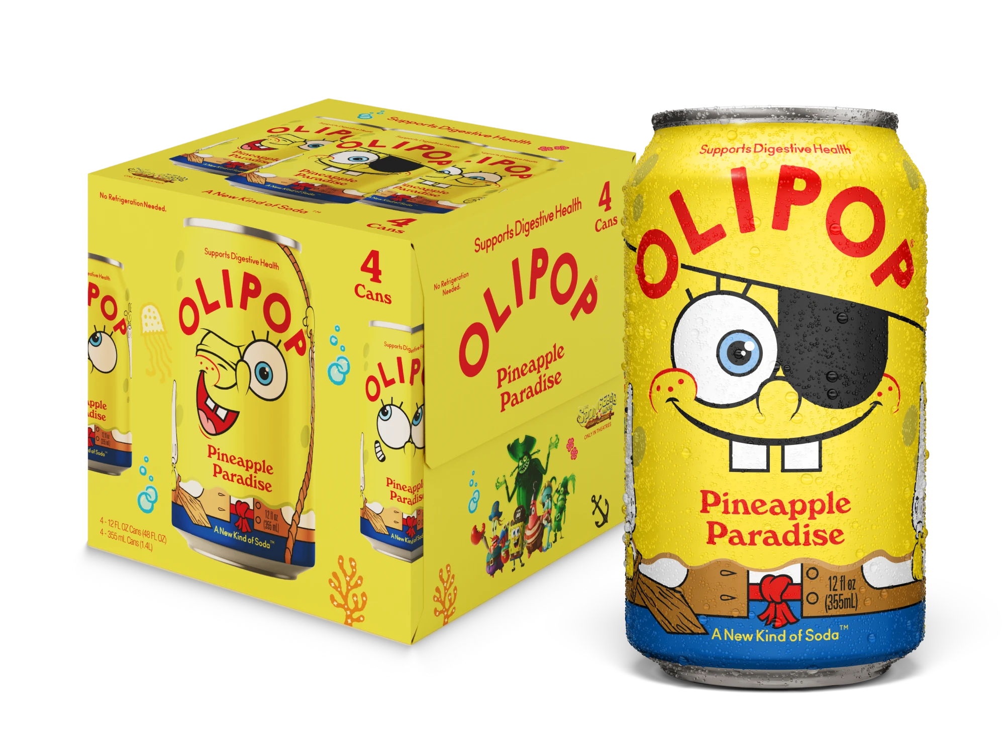SpongeBob Pineapple Paradise Prebiotic Soda — OLIPOP